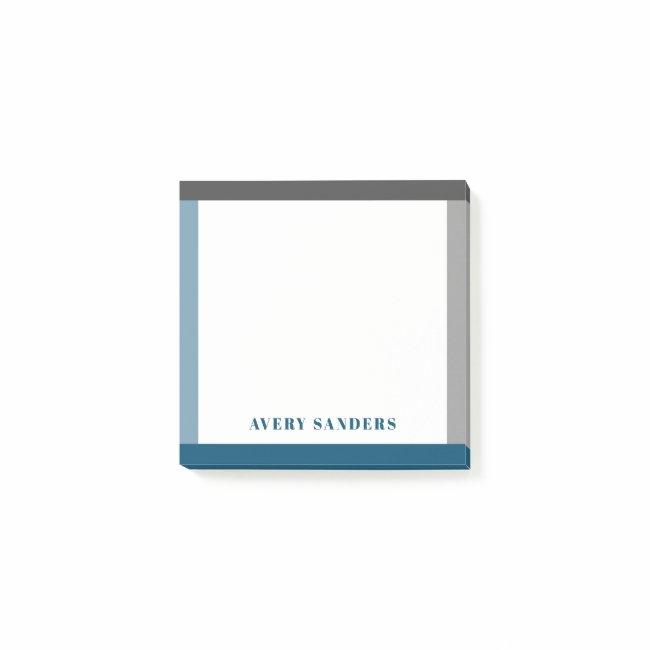 Modern Bold Name Simple Border Post-it Notes