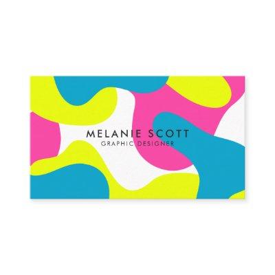 Modern bold pink blue abstract pattern minimalist