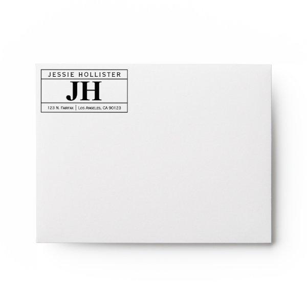 Modern Bold Professional | White & Black A2 Envelope