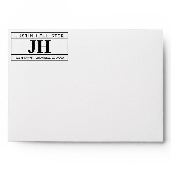 Modern Bold Professional | White & Black A7 Envelope