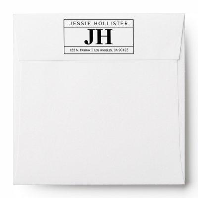 Modern Bold Professional | White & Black Square Envelope