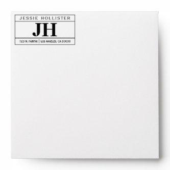 Modern Bold Professional | White & Black Square Envelope