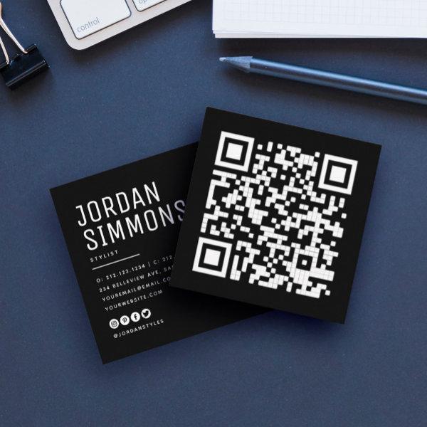 Modern Bold QR code Simple Stylish Square