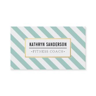 MODERN BOLD stripe gold logo emblem mint green