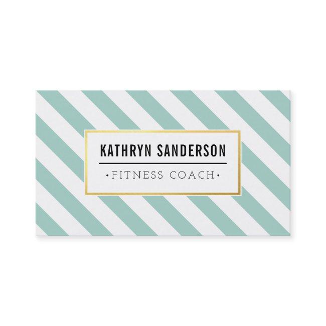 MODERN BOLD stripe gold logo emblem mint green