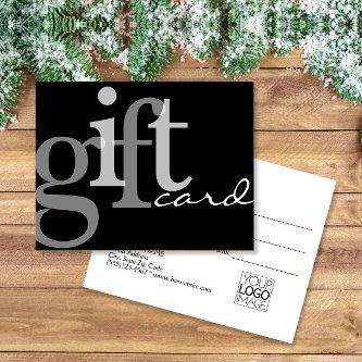 Modern Bold Typography Black Add Logo Gift Card