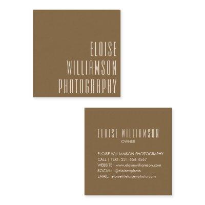 Modern Bold Typography Earthy Bronze Brown Square