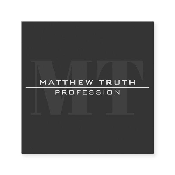 Modern Bold Very Dark Grey White Text Square
