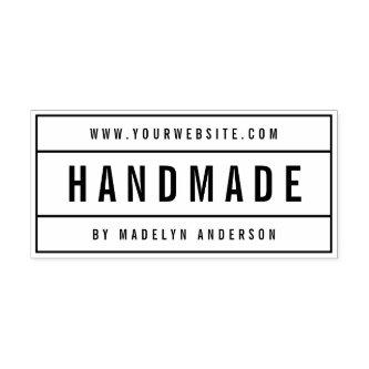 Modern Bordered Bold Name Website Handmade Self-inking Stamp