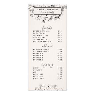 Modern Botanical Blush Black Spa 3 Services Menu 2