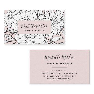 Modern Botanical Blush Script