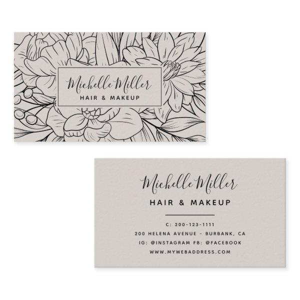 Modern Botanical Blush Script Hair Makeup