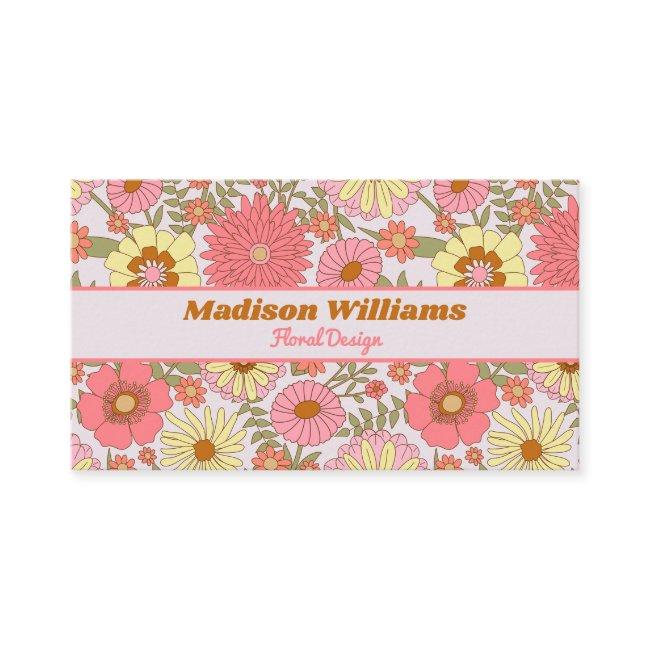 Modern Botanical Pink Flowers Floral Pattern