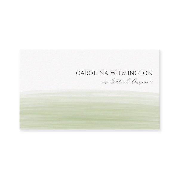 Modern Boutique Sage Green Watercolor Business Enclosure Card