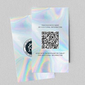 Modern Brand Logo and QR Code Holographic
