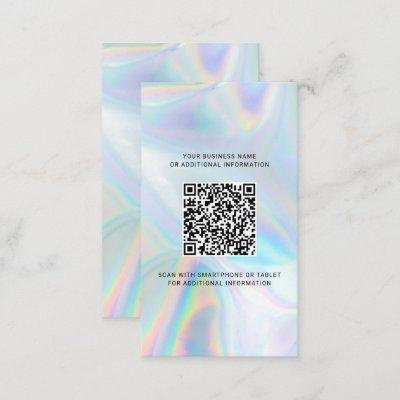 Modern Brand Logo and QR Code Holographic