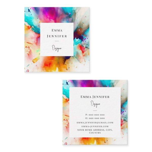 Modern bright Abstract Painted Pattern  Square