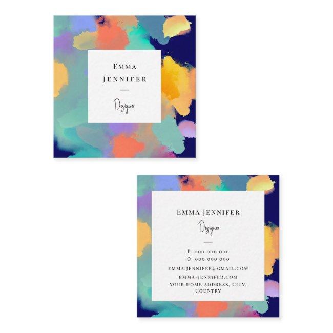 Modern Bright Abstract Pink Painted Pattern Square