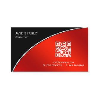 Modern  Bright Crimson QR Elegant Professional