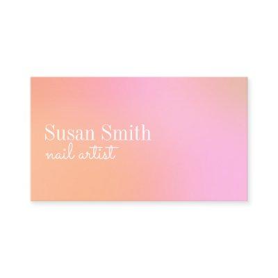Modern bright gradient pink & orange nail artist