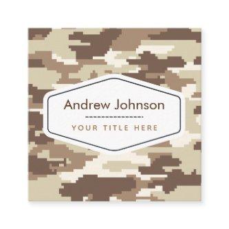 Modern Brown Camouflage Military Style Pattern  Square