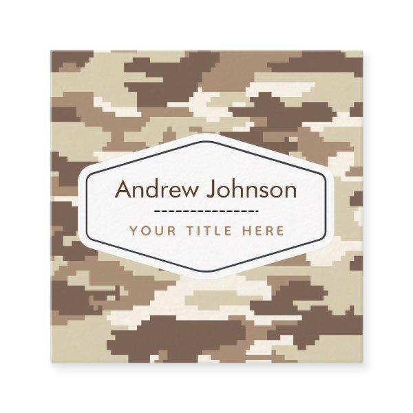 Modern Brown Camouflage Military Style Pattern  Square