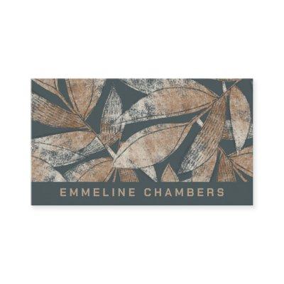 Modern Brown Charcoal Gray Leaf Pattern