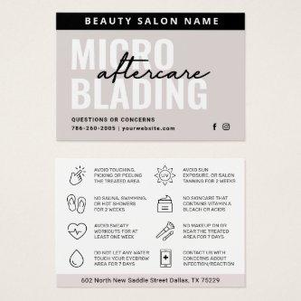 Modern Brows Aftercare PMU Brow Instructions Card