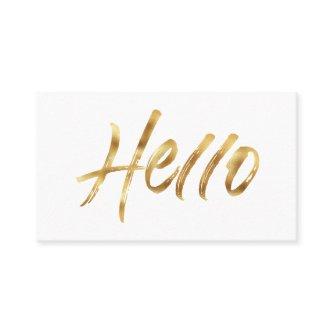 Modern Brushed Gold Script Hello