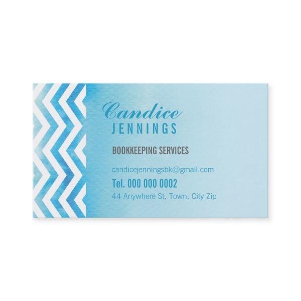 MODERN  : chevron watercolor blue