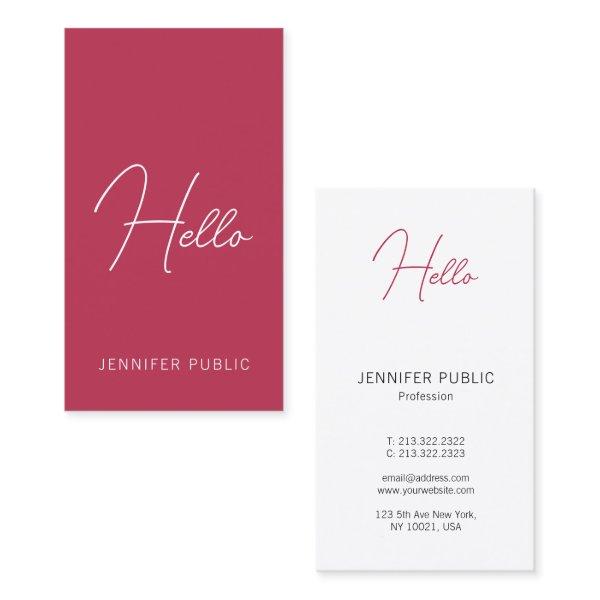 Modern  Vertical Handwritten Hello