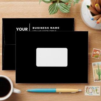 Modern Business Logo Black & White Return Address Envelope