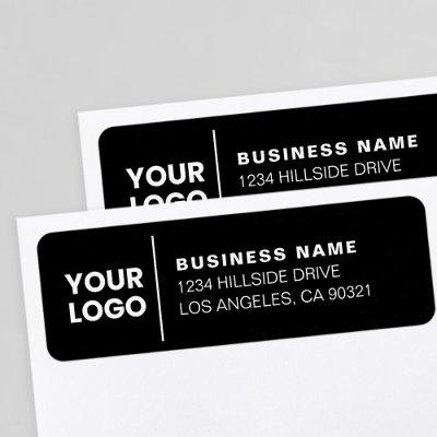 Modern Business Logo Black & White Return Address Label