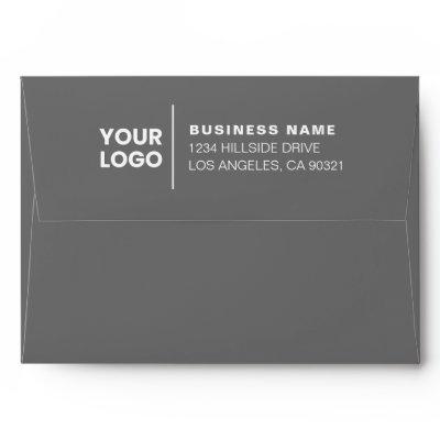 Modern Business Logo Grey & White Return Address Envelope