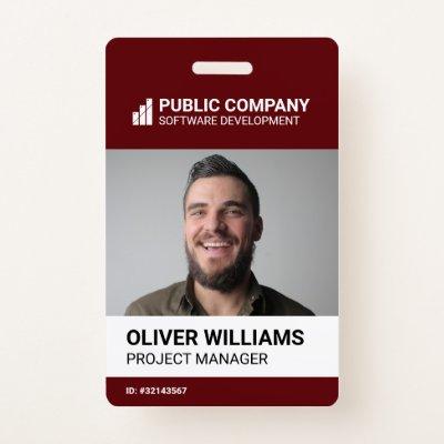 Modern Business Logo Photo Employee ID Badge