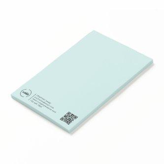 Modern Business Logo QR Code Light Turquoise Post-it Notes