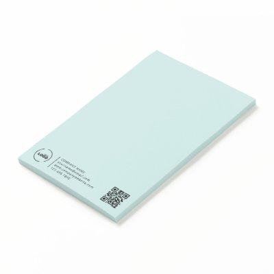 Modern Business Logo QR Code Light Turquoise Post-it Notes