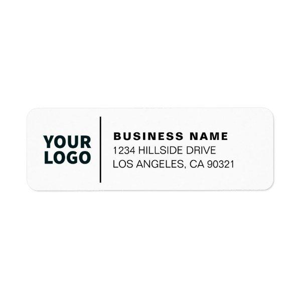 Modern Business Logo White & Black Return Address Label