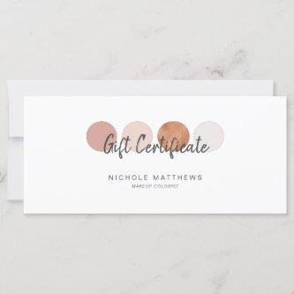 Modern Calligraphy Color Palette Gift Certificate Card