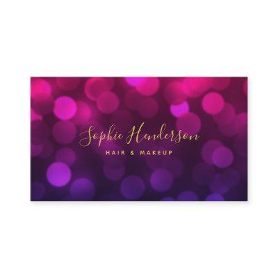 Modern Calligraphy Magenta Blue Bokeh Lights
