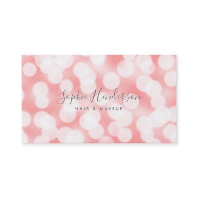 Modern Calligraphy Pink Champagne Bokeh Lights