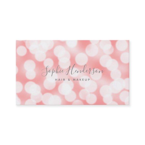 Modern Calligraphy Pink Champagne Bokeh Lights