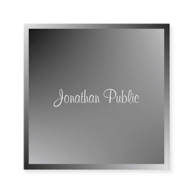 Modern Calligraphy Script Name Template Elegant Square