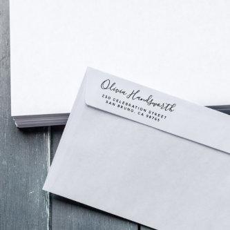 Modern Calligraphy Simple Custom Return Address Self-inking Stamp