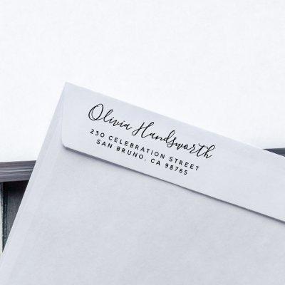 Modern Calligraphy Simple Custom Return Address Self-inking Stamp