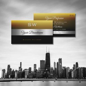 Modern Caramel Black Silver Decor and Monogram