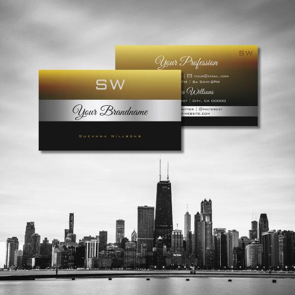 Modern Caramel Black Silver Decor and Monogram