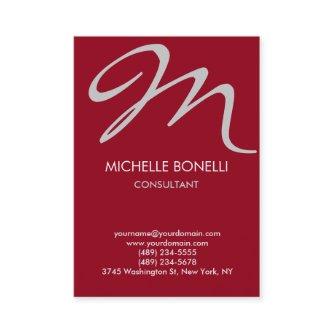 Modern carmine grey script monogram