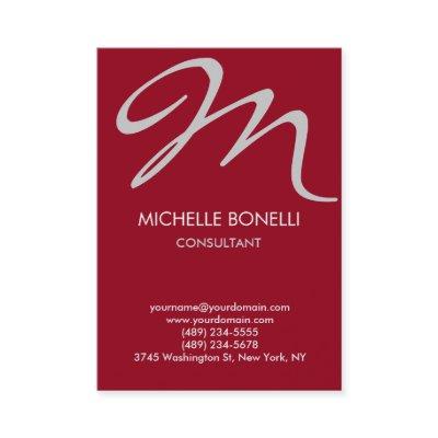 Modern carmine grey script monogram
