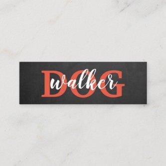 Modern chalkboard dog walker loyalty punch card